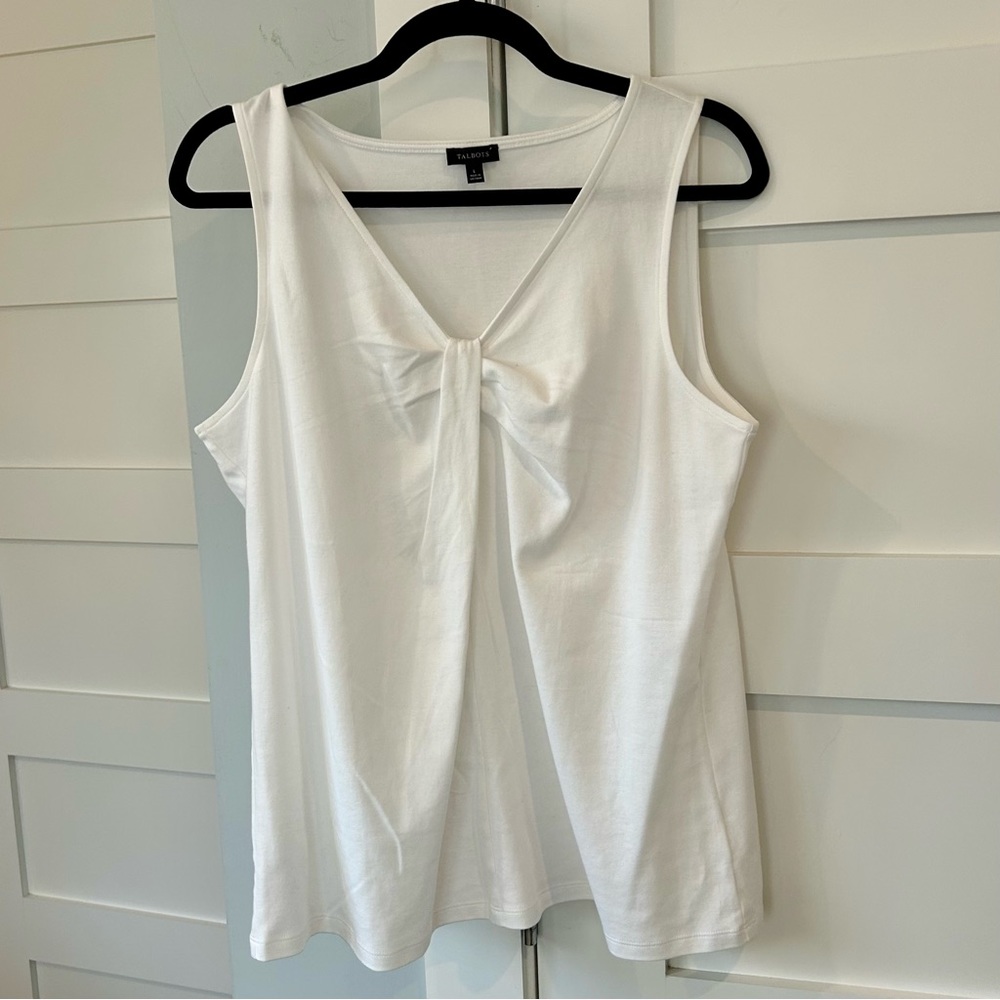 NWOT Talbot's white cotton twist tie tank - Sz L